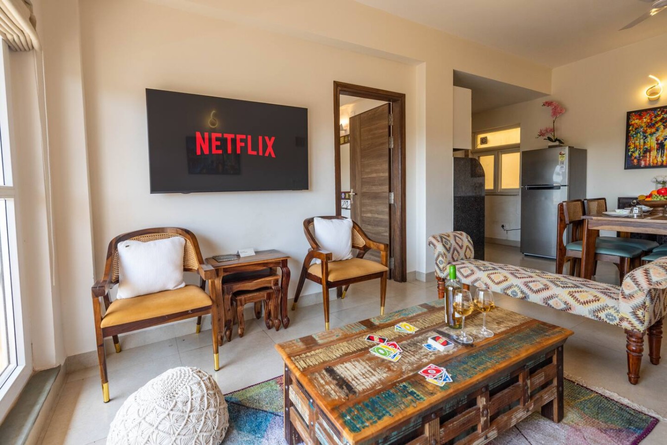 Modern 2BHK w Balcony & Pool near Candolim Beach - 8