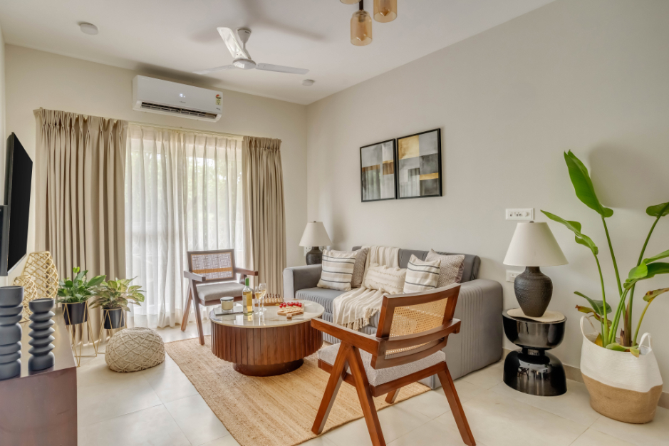 1BHK w Balcony and Pool - 5 mins to Candolim Beach - 19