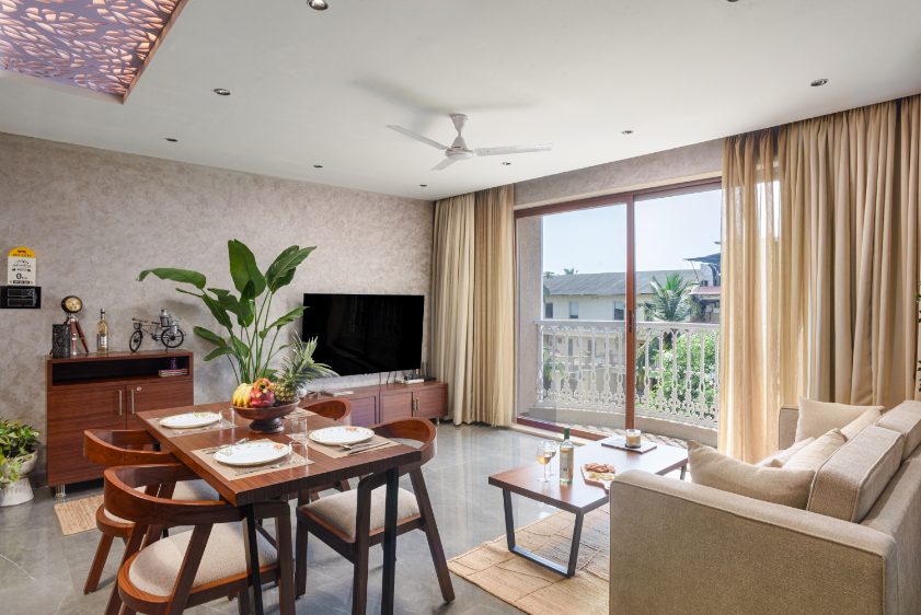 Modern 1BR with Pool, 5min drive to Candolim Beach - 3